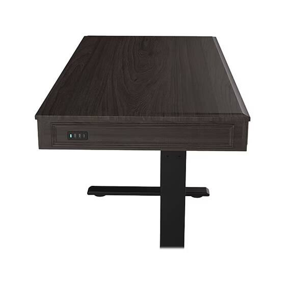 Angle. FlexiSpot - Classic Style Electric Height Adjustable Standing Desk, Sit-Stand Home Office Computer Desk - Brown.