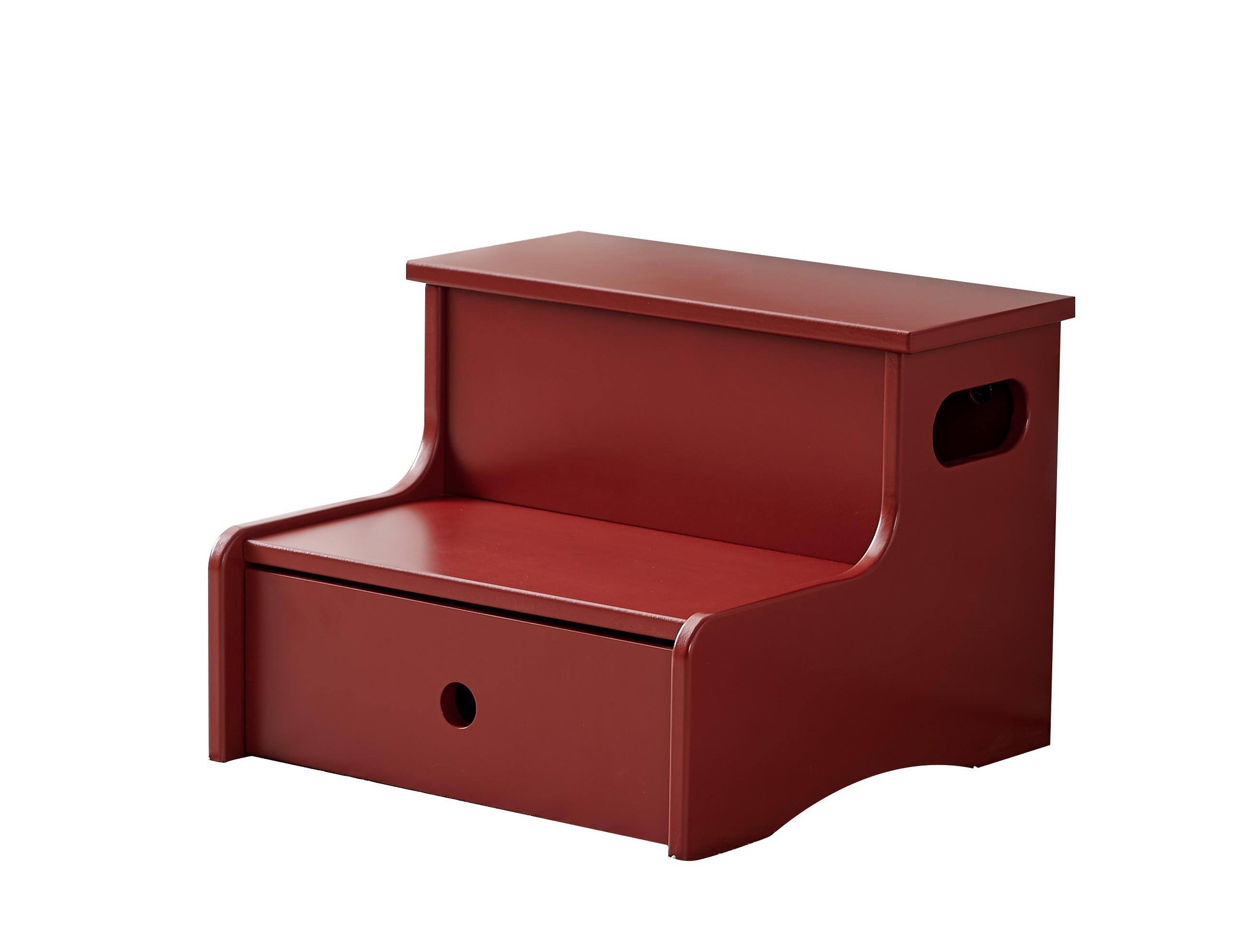 Angle. Kings Brand Furniture - Kings Brand Furniture Wooden Toddler Step Stool for Kids with Storage for Bedroom, Bathroom & Kitchen - Red.