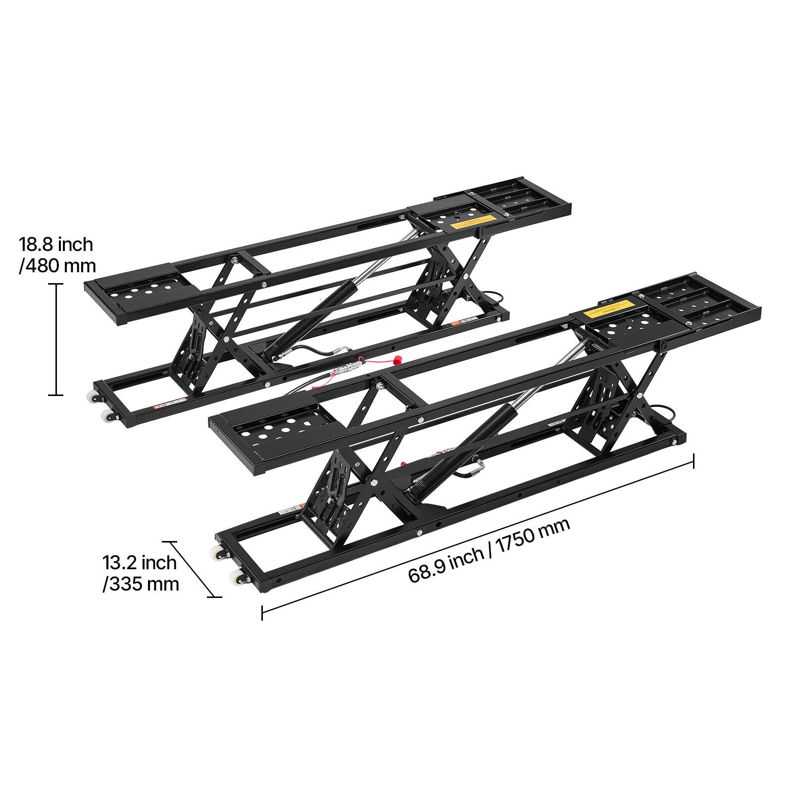 18.8 inch / 480 mm  
13.2 inch / 335 mm  
68.9 inch / 1750 mm