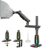 Front. HUANUO - Single Monitor Desk Mount with Mechanical Spring Arm, Integrated LED Light, & Supports up to a 57” Monitor - Black.