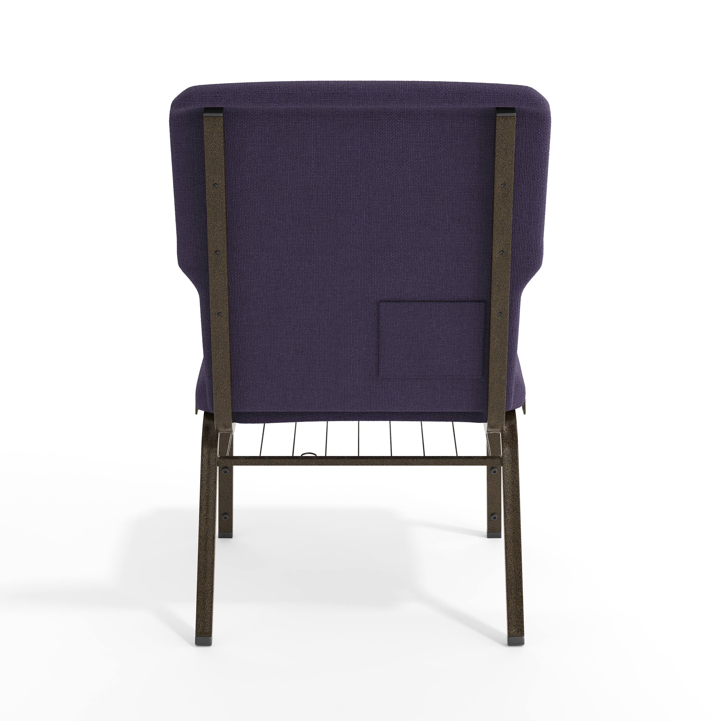 Alt View 7. Emma + Oliver - Discount Church Chair - 21 in. Wide - Eggplant Fabric/Gold Vein Frame.