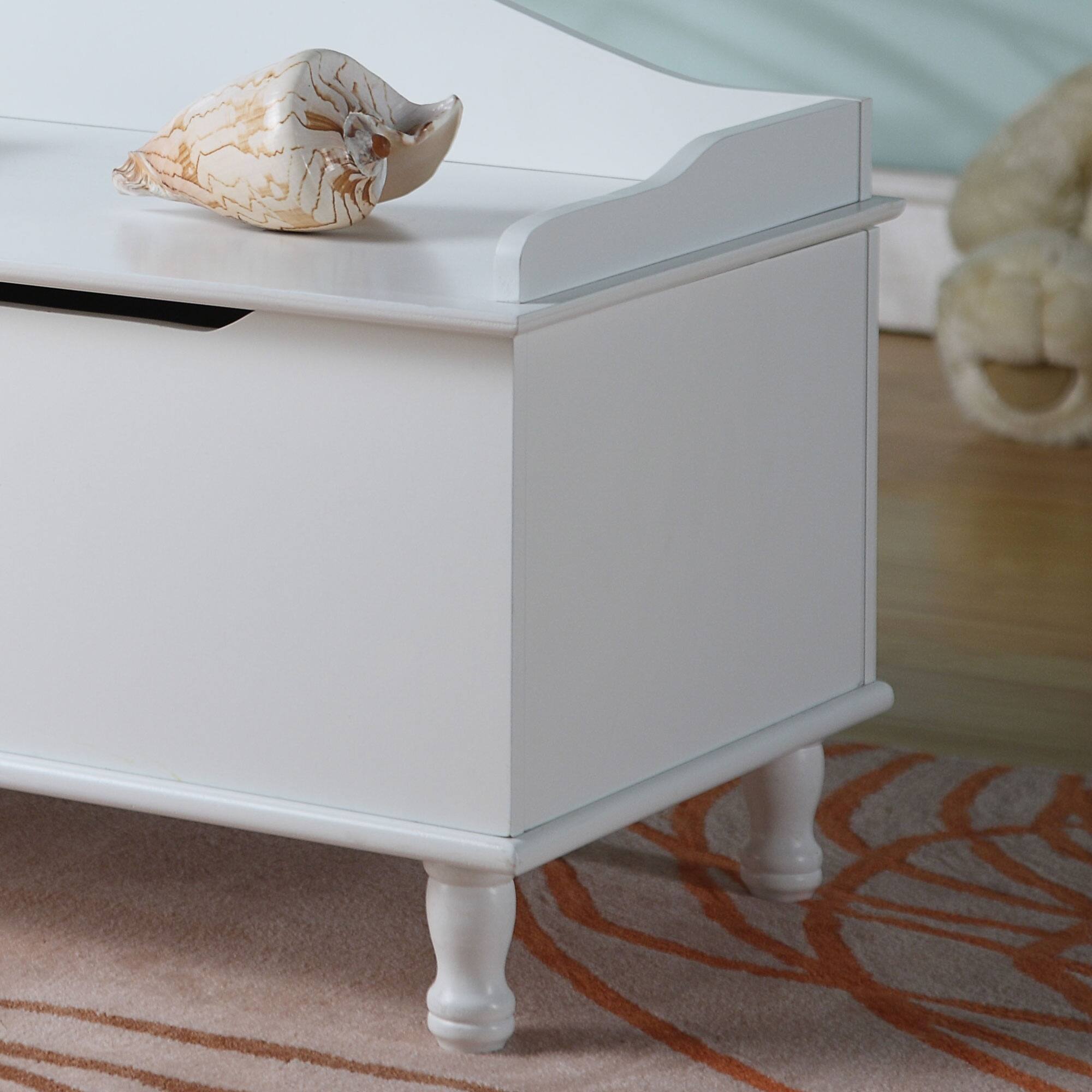 Alt View 2. Kings Brand Furniture - Kings Brand Furniture Applegate White Storage Bench Toy Chest - White.