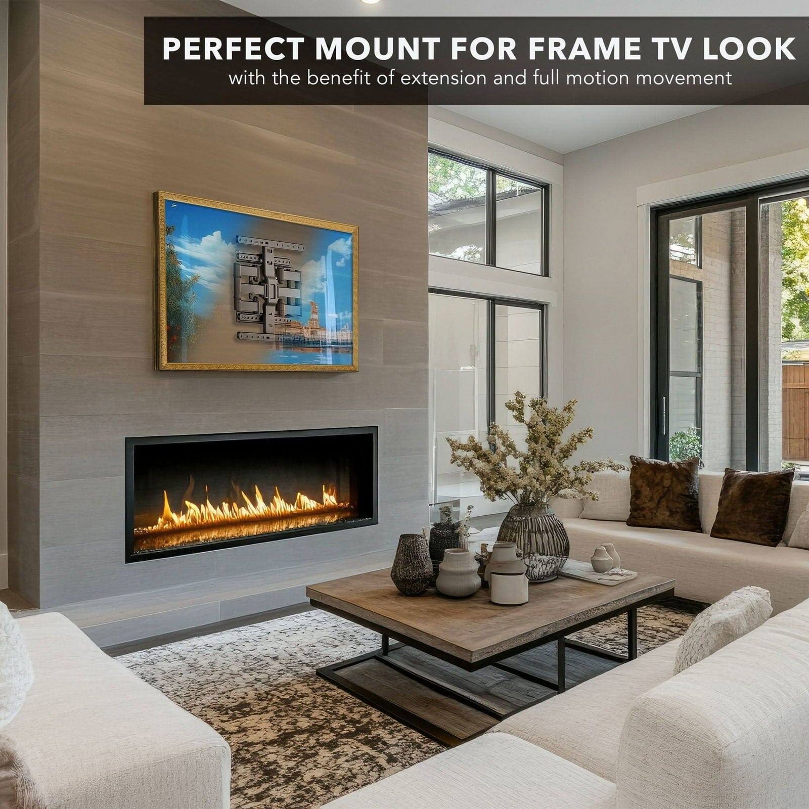 PERFECT MOUNT FOR FRAME TV LOOK  
with the benefit of extension and full motion movement