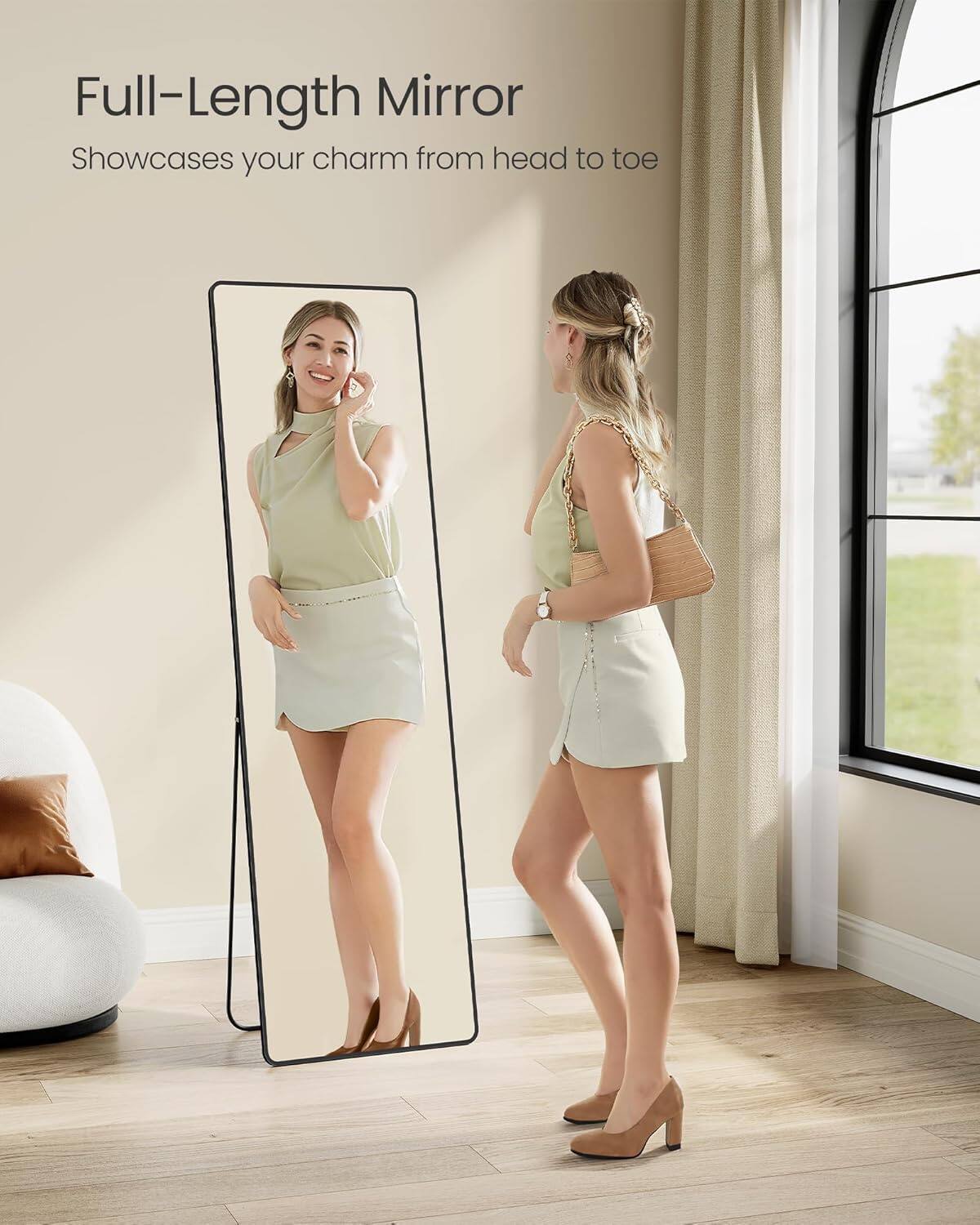 Full-Length Mirror
Showcases your charm from head to toe