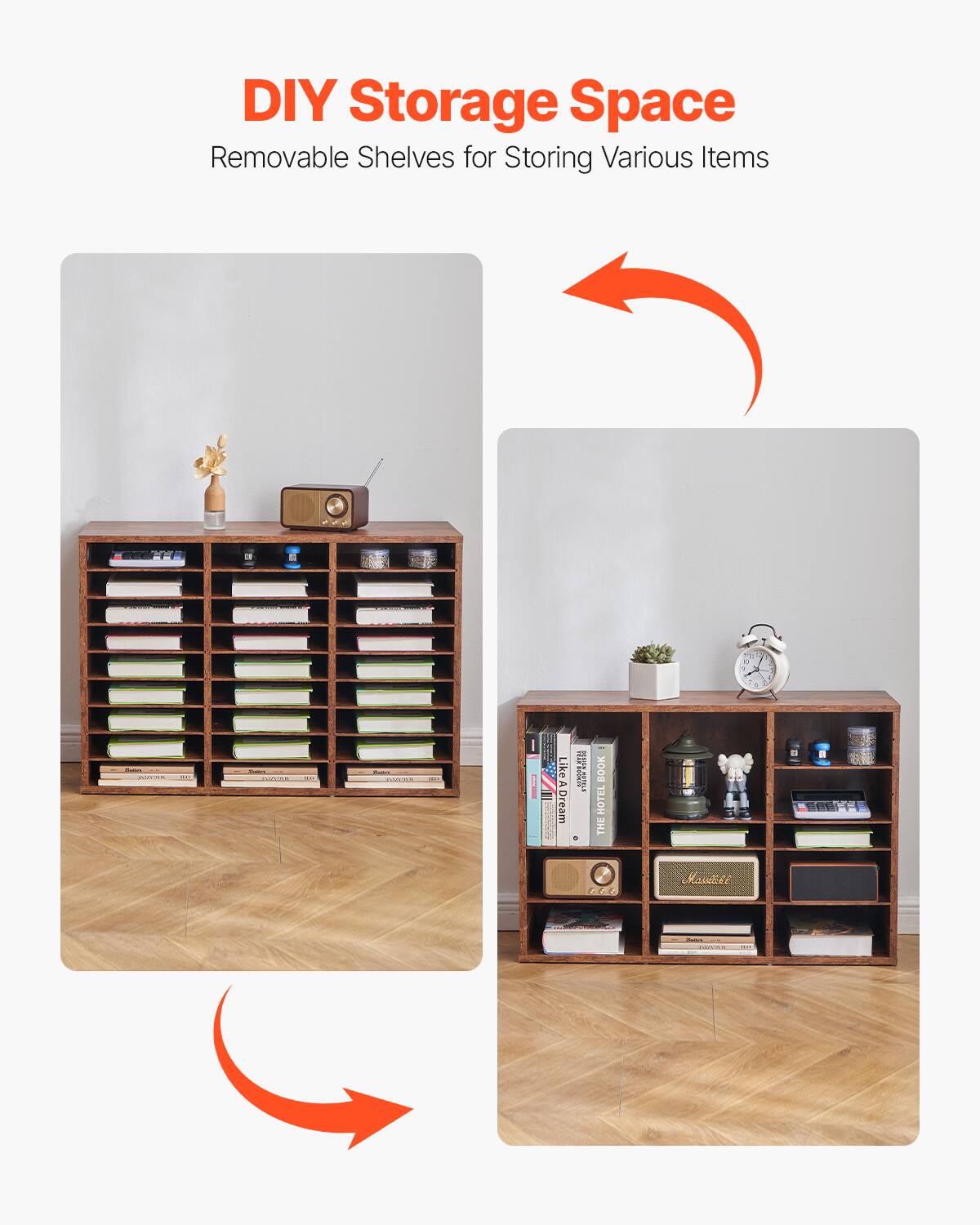 DIY Storage Space  
Removable Shelves for Storing Various Items