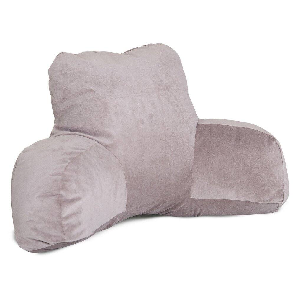 Front. Majestic Home - Reading Pillow Faux Suede steel - Silver.