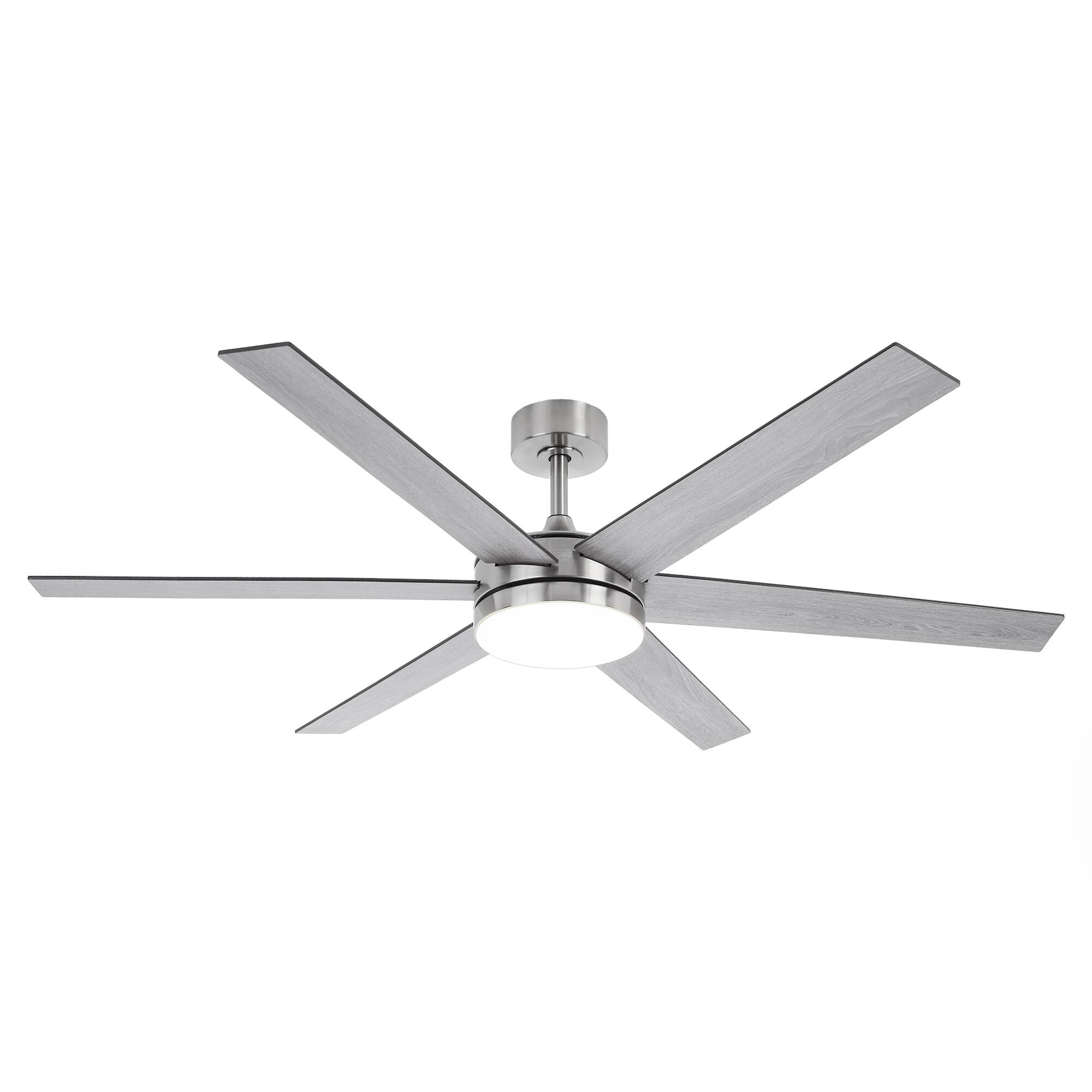 Alt View 7. Vaczon - 60" Brushed Nickel 3CCT Integrated LED Smart Ceiling Fan with Light and APP - Nickel.