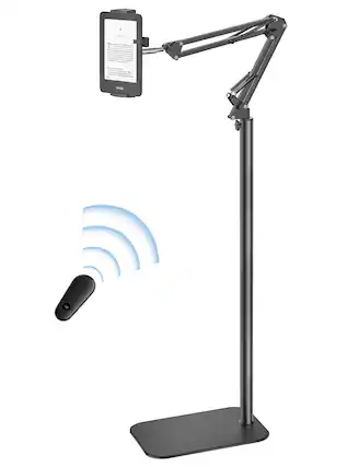 Front. METALTON - Kindle Floor Stand Holder With Remote Page Turner For Reading In Bed Adjustable Tablet Mount Clicker Access... - Default.