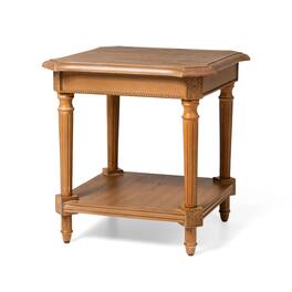 Maven Lane - Pullman Traditional Square Wooden Side Table, Finish - Antiqued Natural