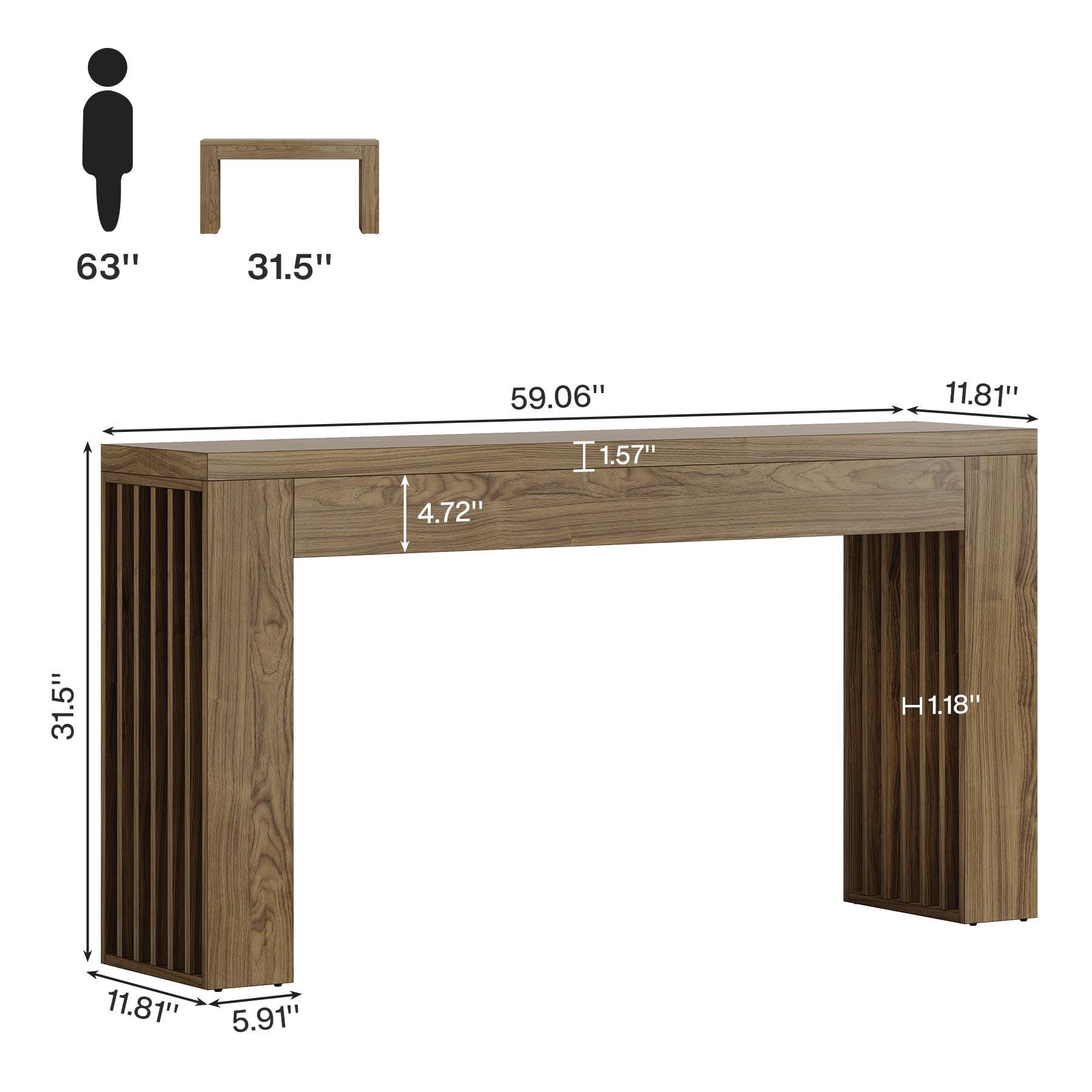 63"
31.5"
59.06"
11.81"
1.57"
4.72"
31.5"
H1.18"
11.81"
5.91"
