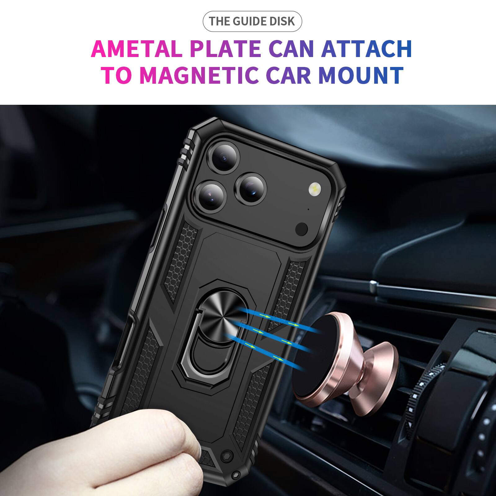 The guide disk: AMetal plate can attach to magnetic car mount