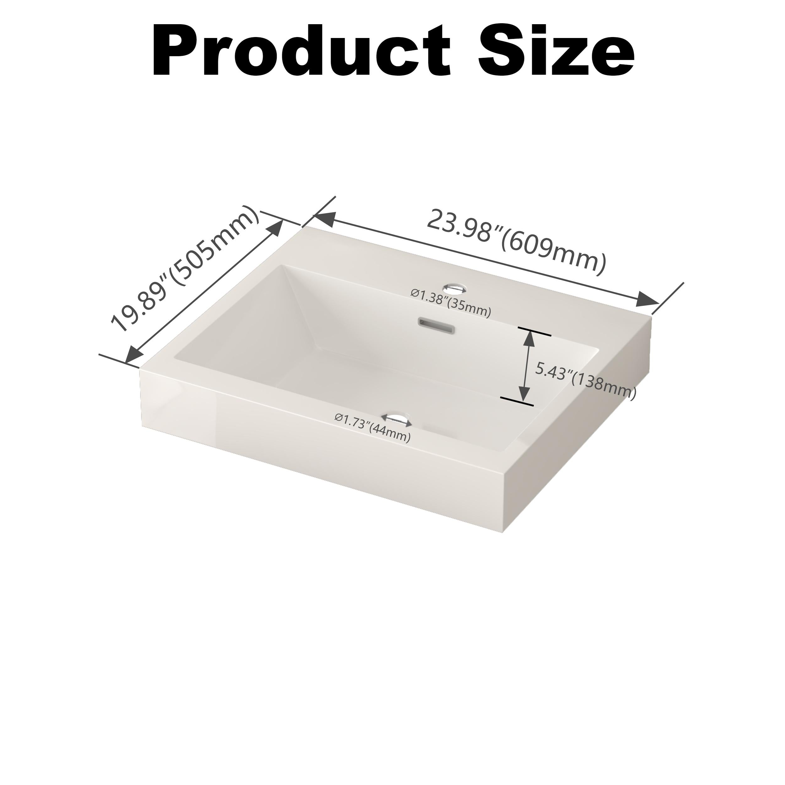 Product Size

19.89" (505mm)  
23.98" (609mm)  
1.38" (35mm)  
5.43" (138mm)  
1.73" (44mm)