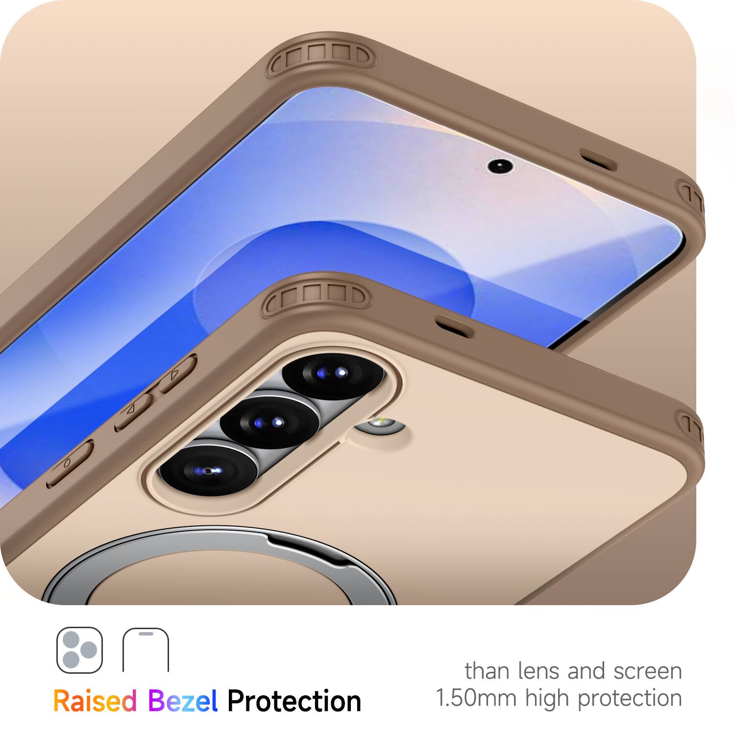 Raised Bezel Protection than lens and screen 1.50mm high protection