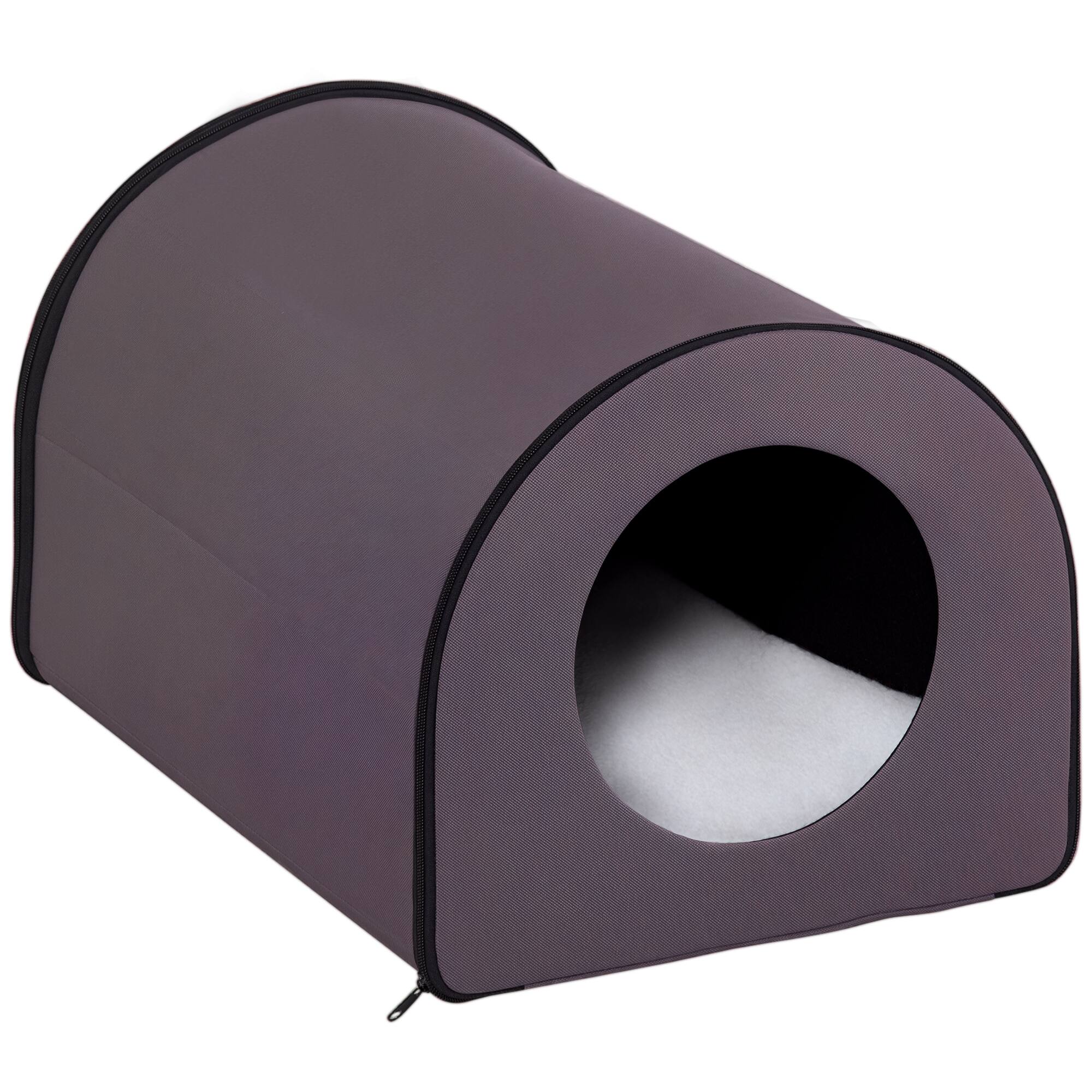 Front. Pawhut - Dome Heated Cat House Portable and Waterproof Pet Shelter for Kitty in Winter.