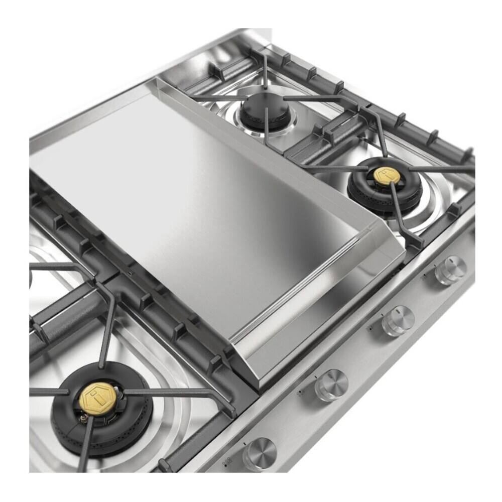 Alt View 4. ILVE - ILVE Professional Plus II Series 36 in. Gas Cooktop with 6 Sealed Burners + Griddle (Liquid Propane, Satin Trim) - Stainless Steel.