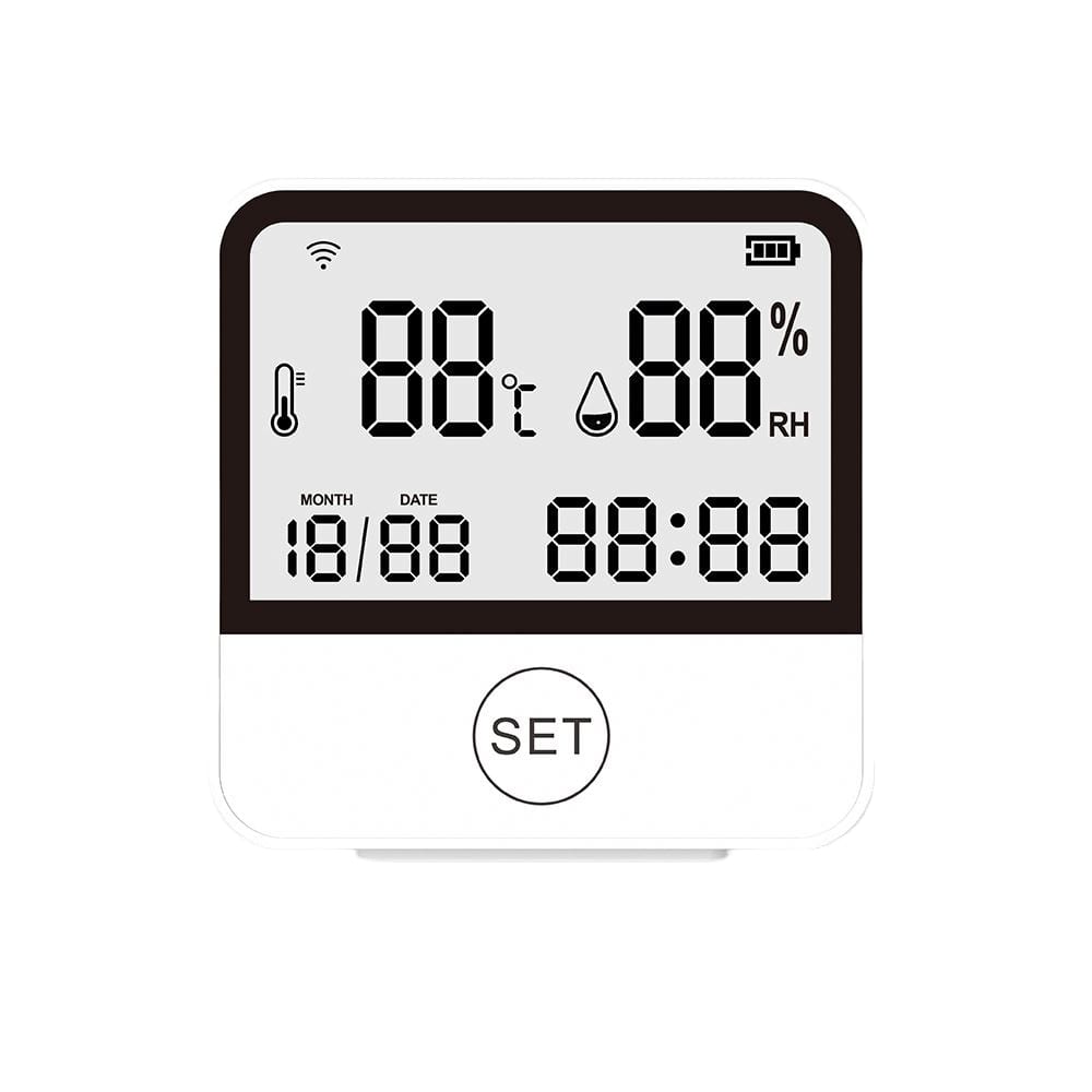 Cluzine - Tuya WiFi Smart Thermometer Hygrometer, Wireless Digital Temp Humidity Sensor APP Monitor for Home Indoor