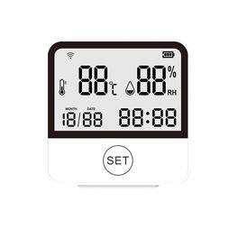 Cluzine - Tuya WiFi Smart Thermometer Hygrometer, Wireless Digital Temp Humidity Sensor APP Monitor for Home Indoor