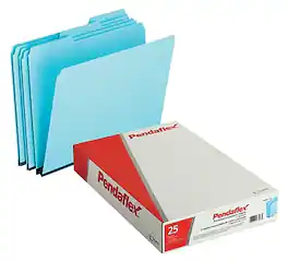 Pendaflex - Recycled Heavy Duty File Folder, 1/3-Cut Tab, Legal Size, 25/Box (9300T 1/3) - Blue