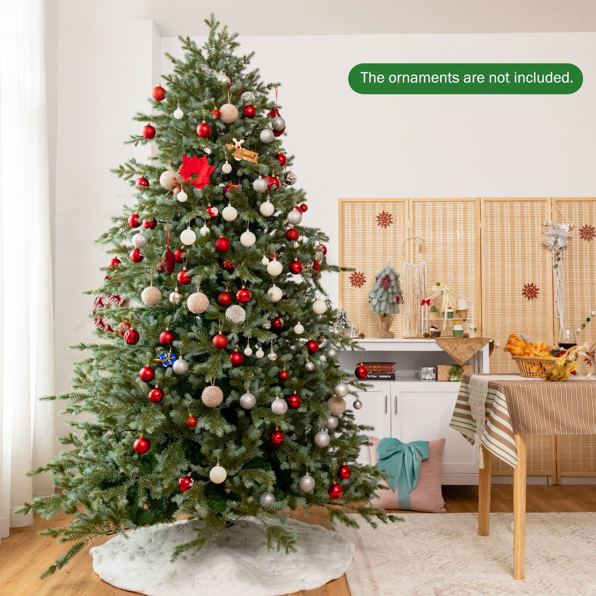 The ornaments are not included.