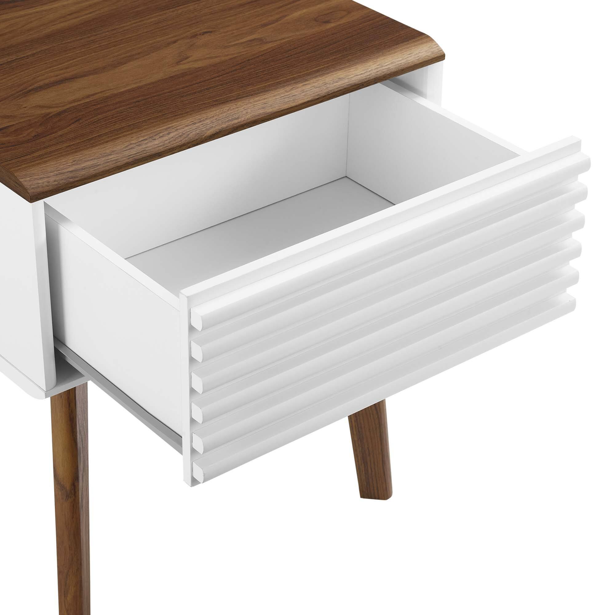 Alt View 3. Modway - Render End Table by Modway - Walnut White.