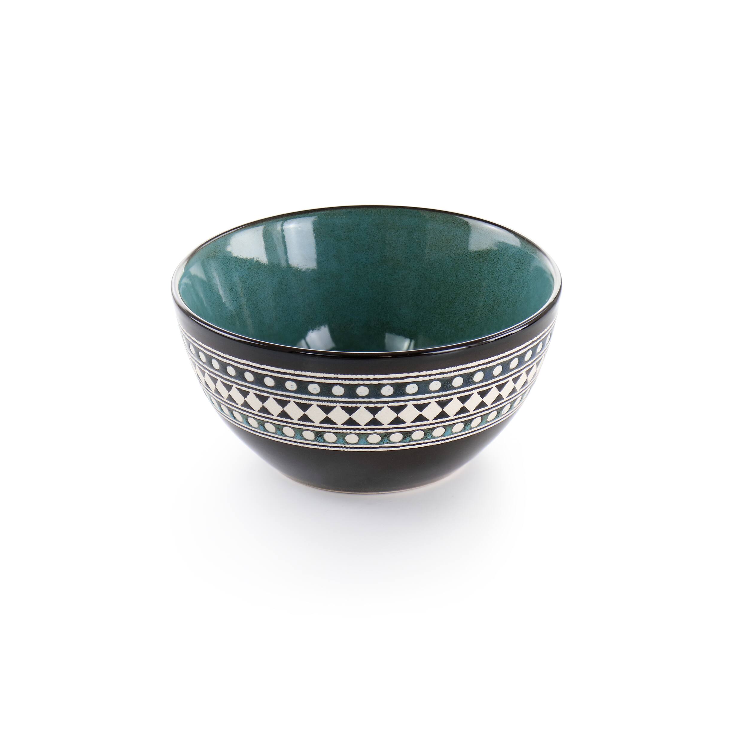 Alt View 4. Elama - Elama Blue Sage 16 Piece Double Bowl Stoneware Dinnerware Set in Blue - Blue.