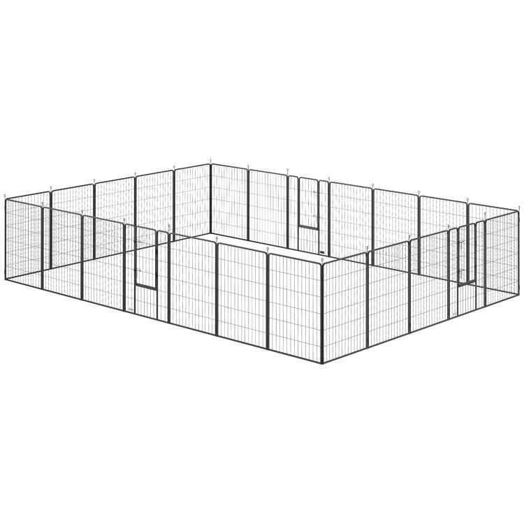 Alt View 10. PULUZ - Dog Playpen for Indoor Outdoor, 24 Panels 44.5 inch H Puppy Playpen with Lockable Door, DIY Shape Pet Exercise Fence.
