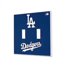 Keyscaper - Los Angeles Dodgers Solid Design Double Toggle Light Switch Plate - Multicolor