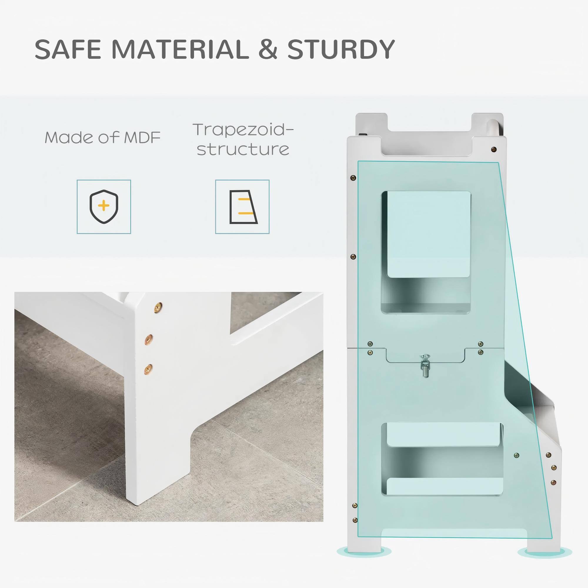 SAFE MATERIAL & STURDY

Made of MDF

Trapezoid-structure