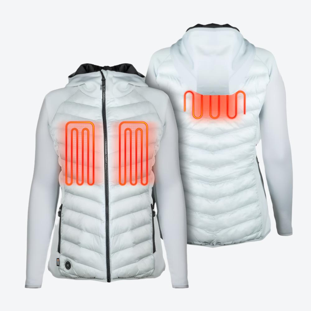Alt View 1. Mobile Warming - Women's Ventani Hybrid Heated Jacket - Crystal Blue.