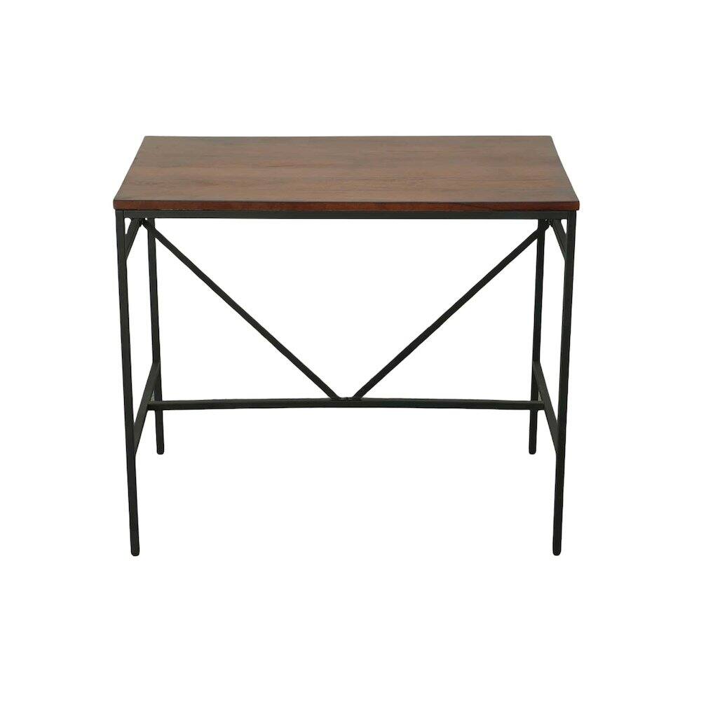 Alt View 4. Carolina Chair & Table - Aileen 42" Wide 30" High Bar and Side Table - Chestnut/Black - Chestnut, Black.