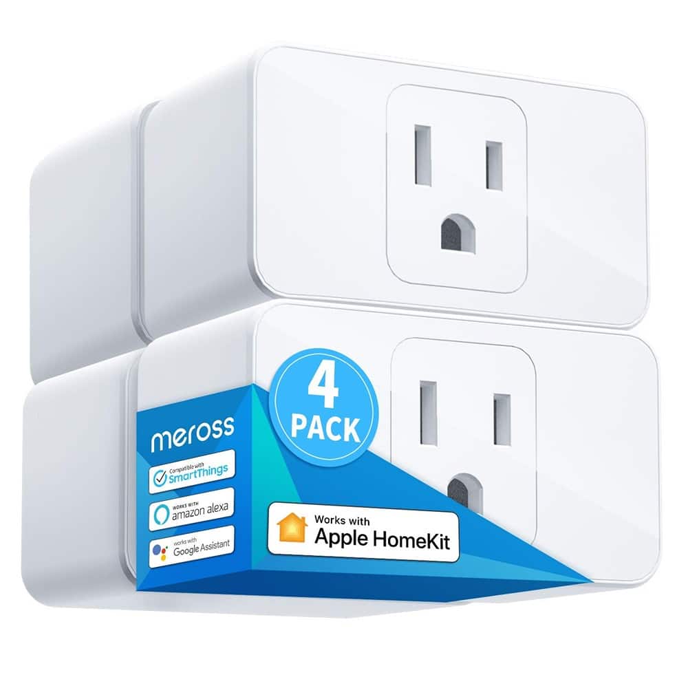 MOSZAR LLC - Mini Smart Plug 4-Pack – 15A Wi-Fi Outlet, Works with HomeKit, Alexa & Google - White