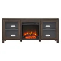 Quincy Log Fireplace TV Stand for Most TVs up to 65" - Front_Zoom