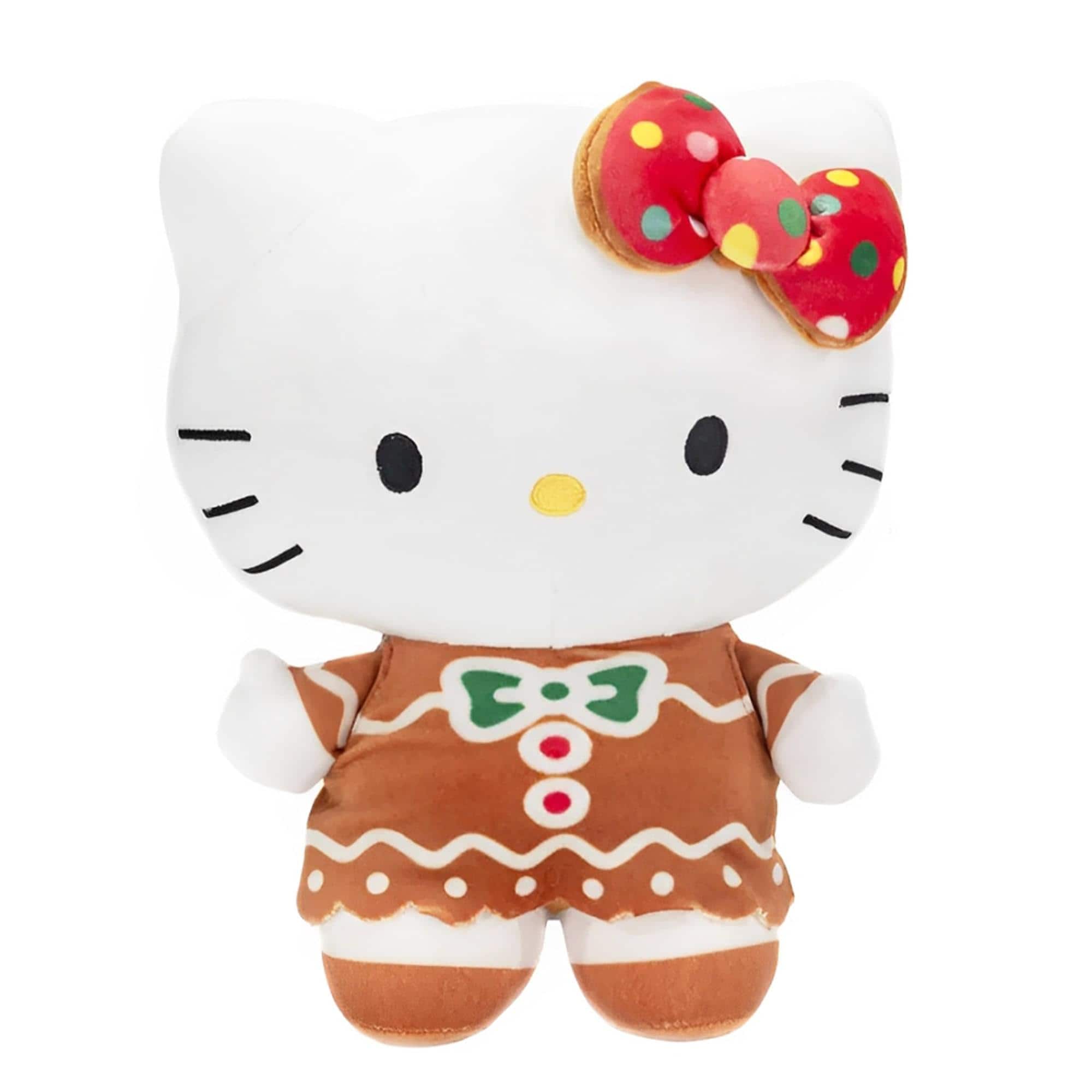 Sanrio Hello Kitty Holiday Gingerbread Dress 10 Inch Plush - Brown