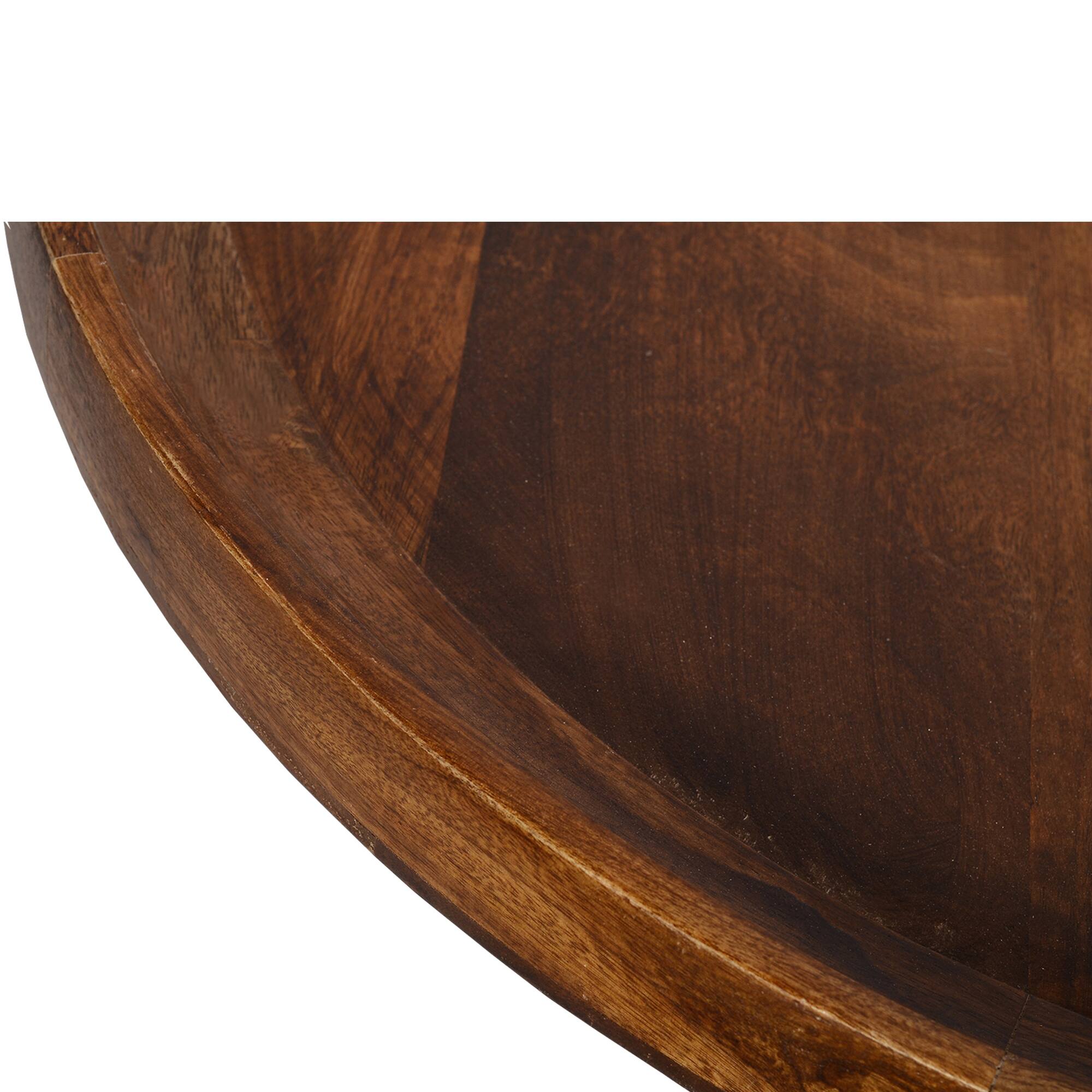 Alt View 3. Manhattan Lane - Gia Round Mango Wood Coffee Table With Splayed Metal Legs - Brown and Black.