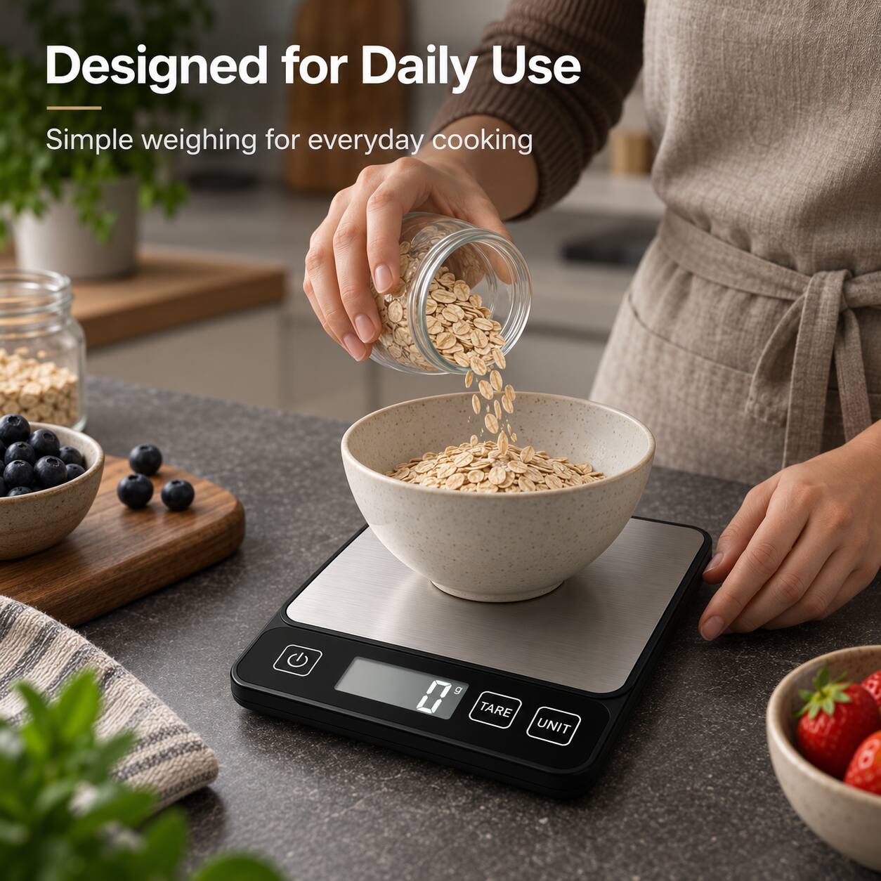 Designed for Daily Use  
Simple weighing for everyday cooking