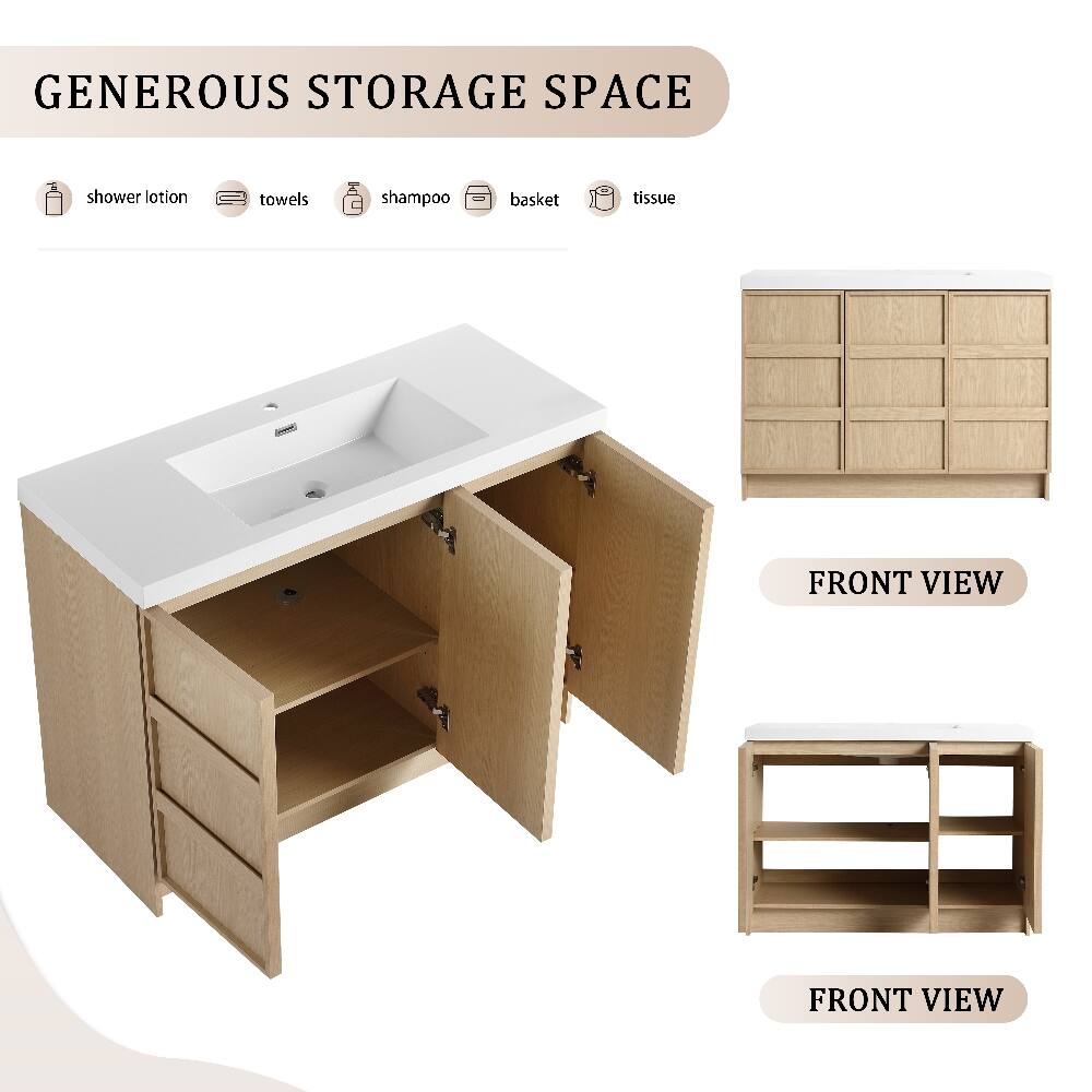 GENEROUS STORAGE SPACE

- shower lotion
- towels
- shampoo
- basket
- tissue

FRONT VIEW

FRONT VIEW