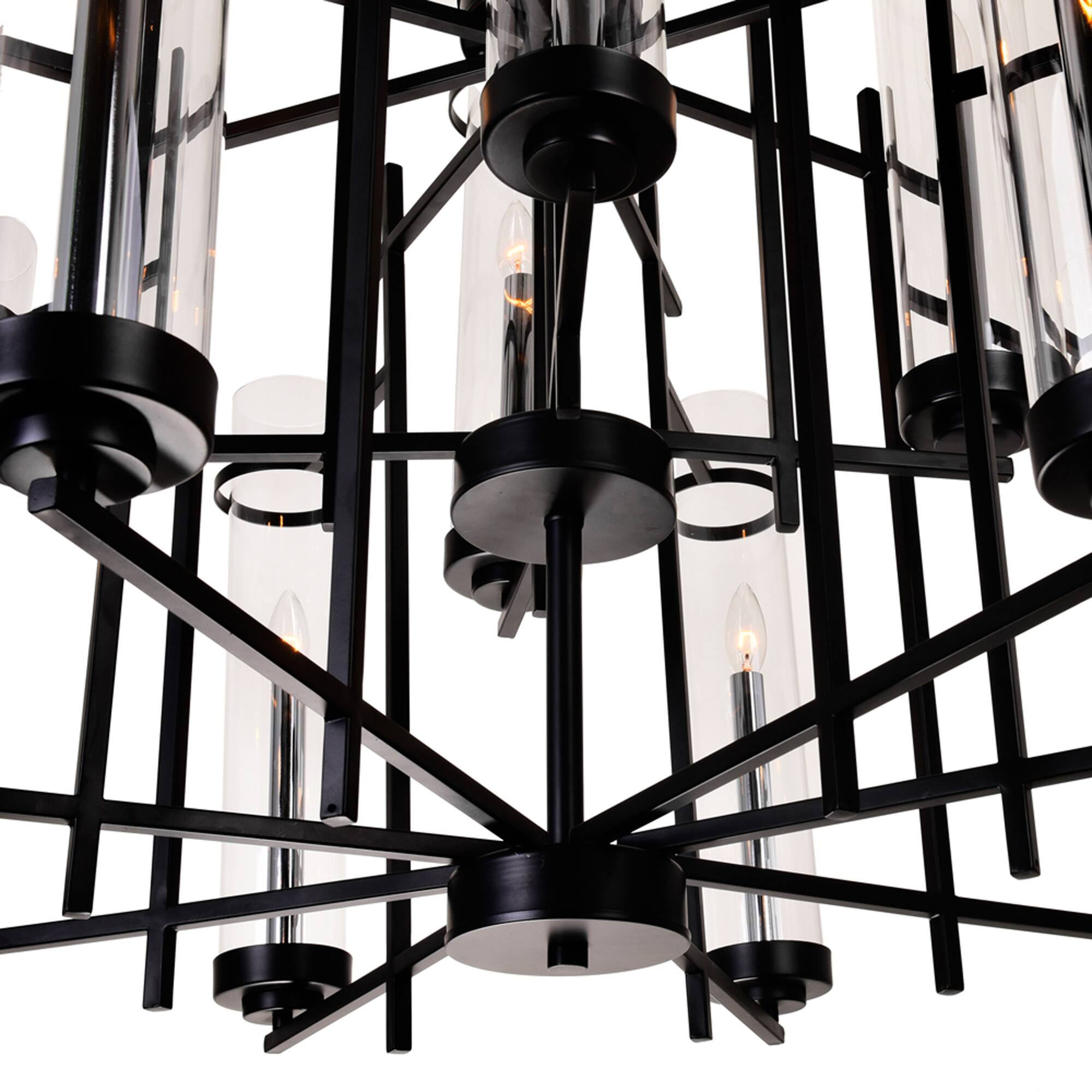 Alt View 2. CWI Lighting - Sierra 12 Light Up Chandelier With Black Finish - Black.