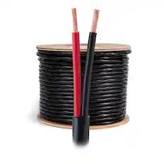 Front. Cables Direct Online - 16/2 250ft Speaker Wire Outdoor Direct Burial CCA Bulk Audio Cable, UV Resistant In-Ground Home Theater Stereo Cable - Black.