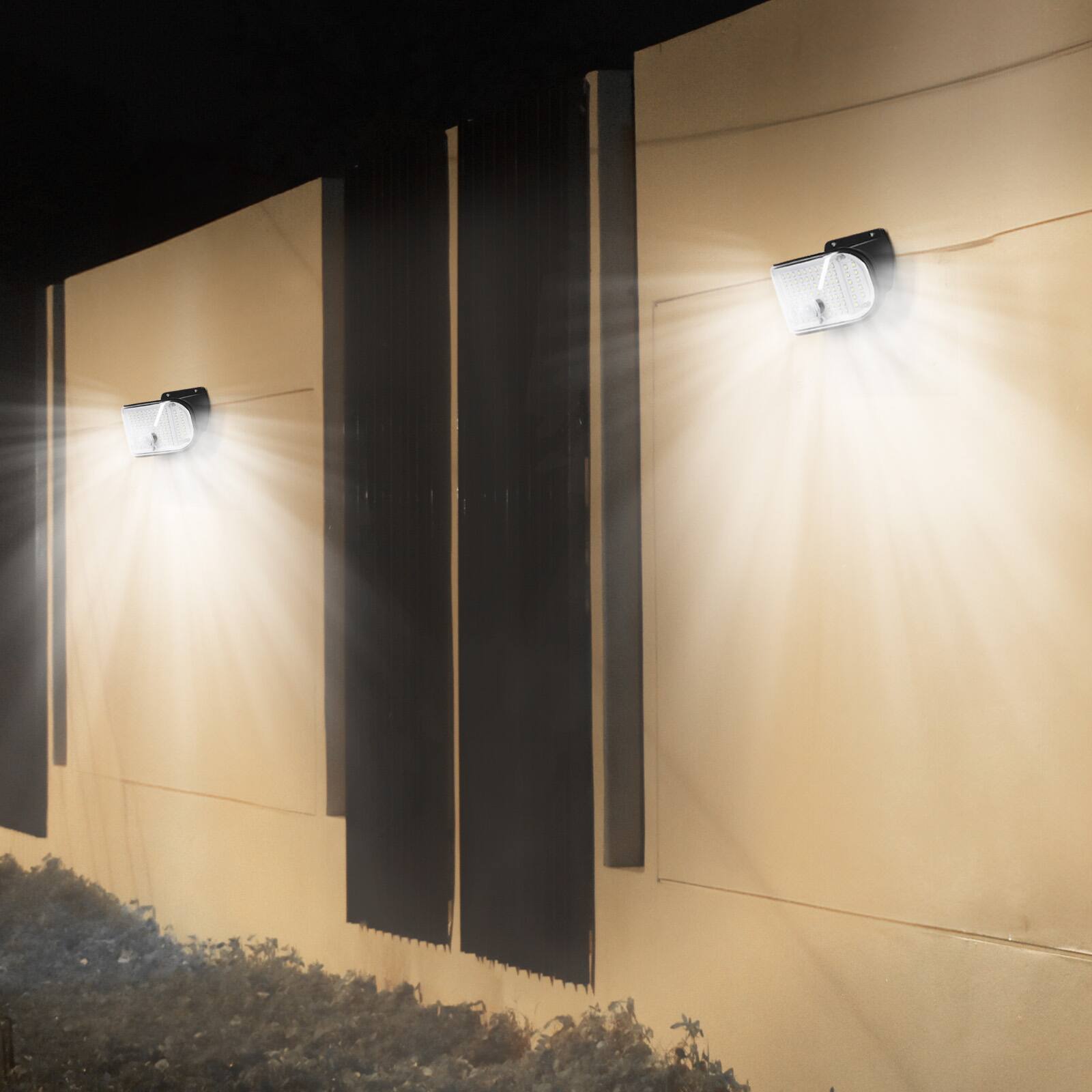 Alt View 3. Oumilen - Solar LED Wall Lights 2 Pack – Motion Sensor Outdoor Security Light with 4 Modes, Waterproof.