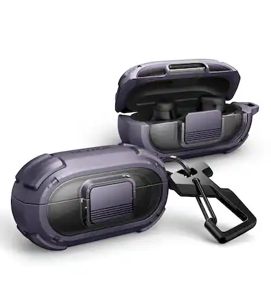Front. Dexnor - For Beats Solo Buds Case with Drop-Proof Lock, Shockproof Bumper Cover(Charging Case & Earphones Not Included) - Phantom Purple.