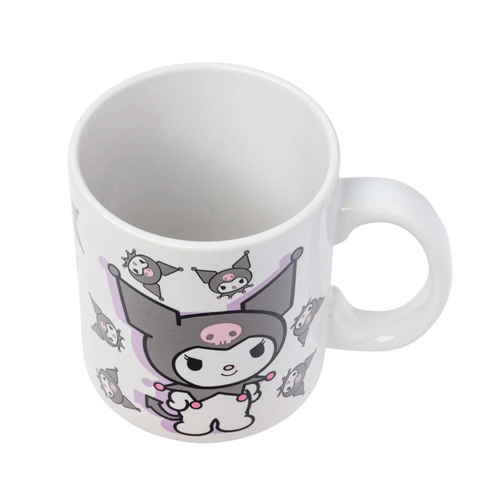 Alt View 2. Silver Buffalo - Sanrio Kuromi Naughty Poses 20 Ounce Ceramic Mug - Grey.