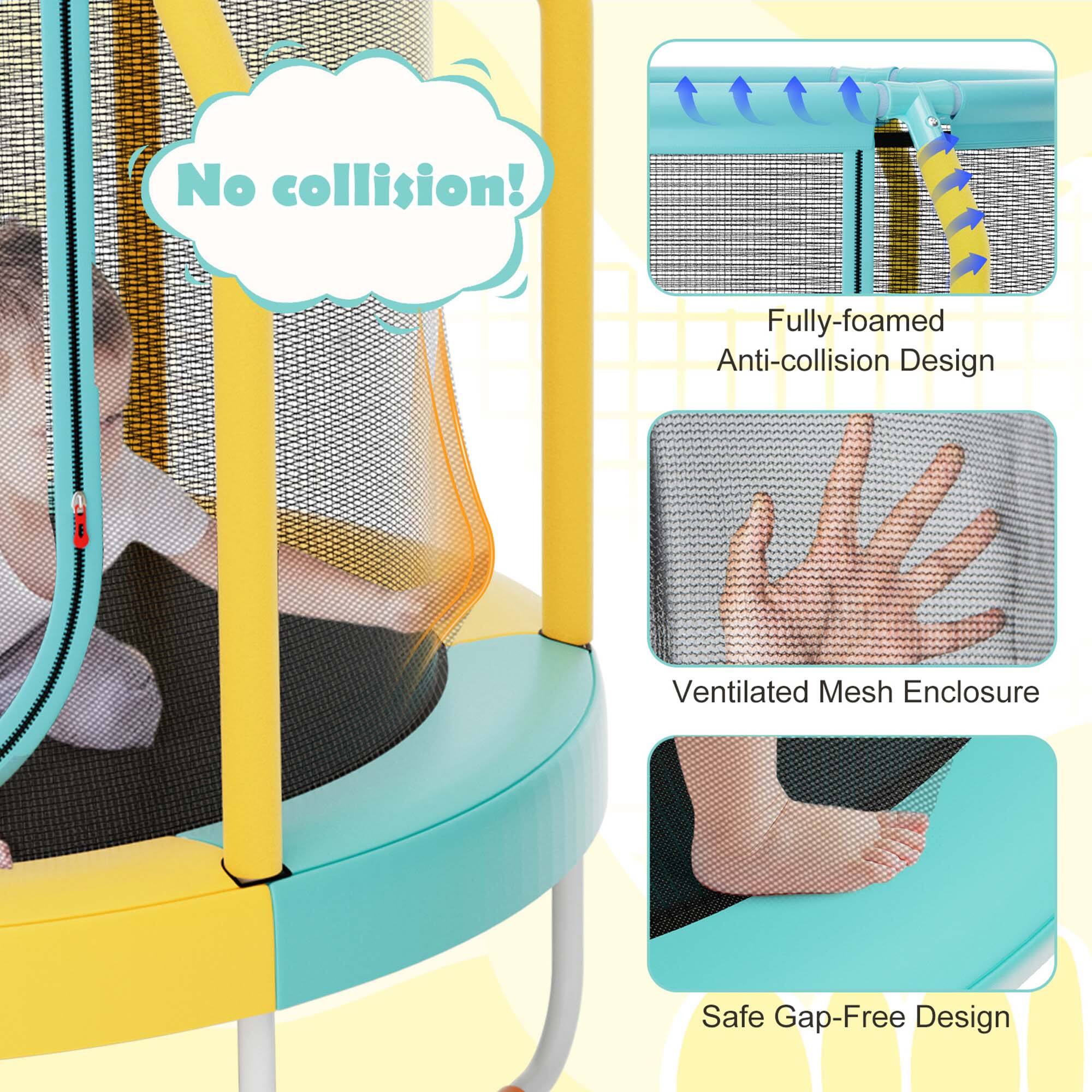 No collision!  
Fully-foamed Anti-collision Design  
Ventilated Mesh Enclosure  
Safe Gap-Free Design