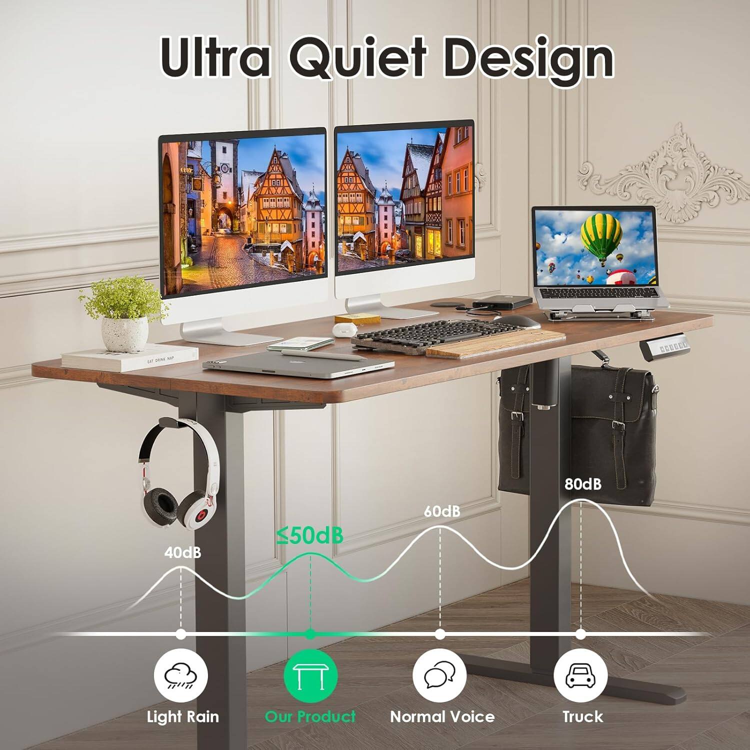 Ultra Quiet Design  
COORED  
80dB  
40dB  
≤50dB  
60dB  
Light Rain  
Our Product  
Normal Voice  
Truck