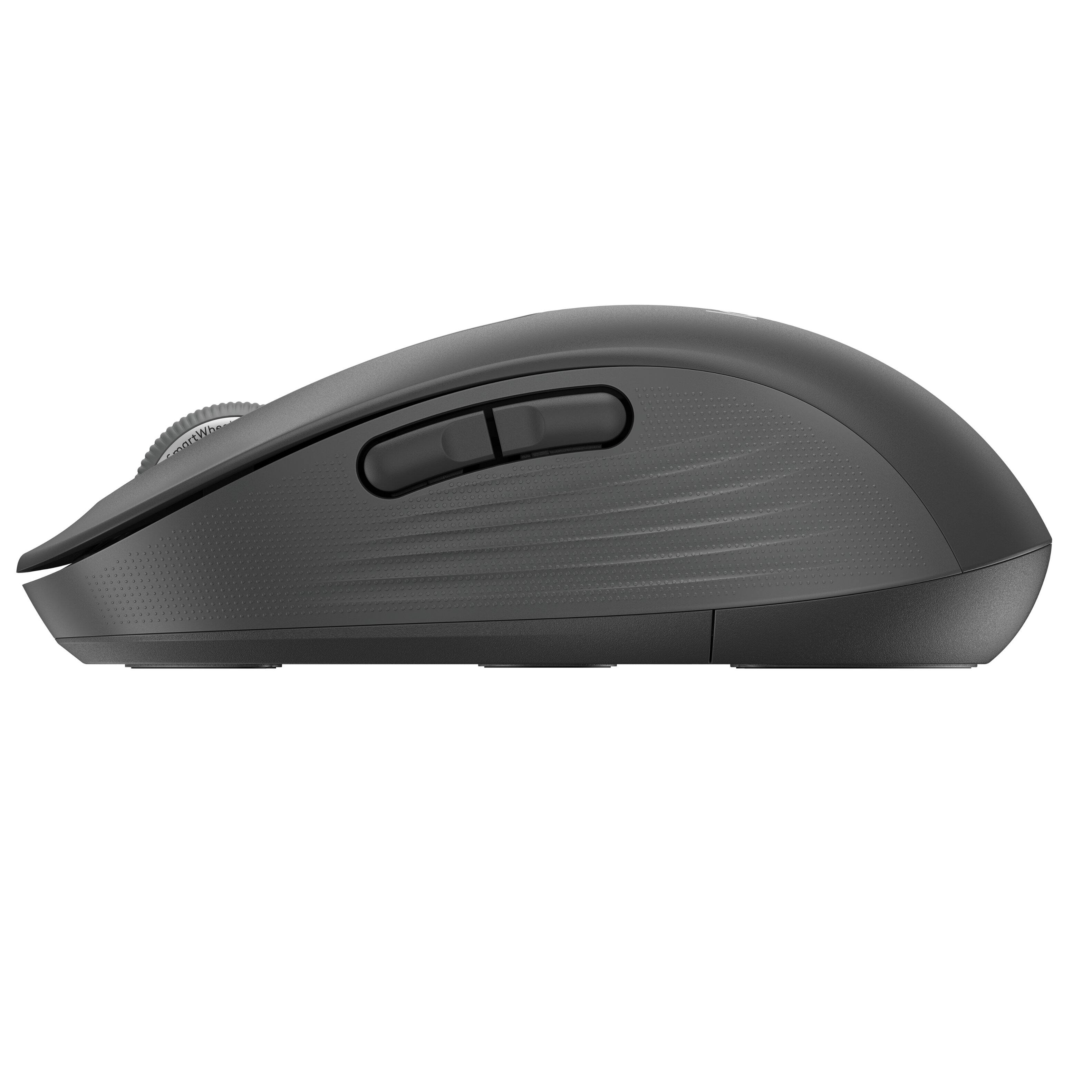 Alt View 3. Logitech - Signature Full Size Wireless Mouse with Silent Clicks and Customizable Side Buttons for PC/Mac/Multi-Device/Chromebook - Graphite.