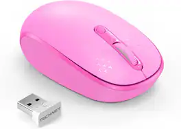 TECKNET - Compact Ambidextrous Wireless Mouse for Laptop - Wireless - Rose Red