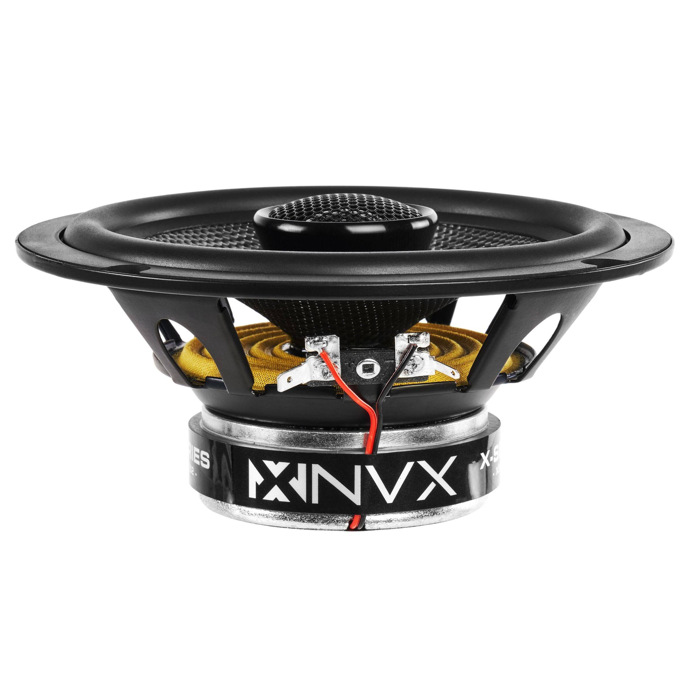 Alt View 1. NVX - XSP652 600W Peak (200W RMS) 6.5in X-Series 2-Way Coaxial Speakers with Carbon Fiber Cones and 25mm Silk Dome Tweeters.