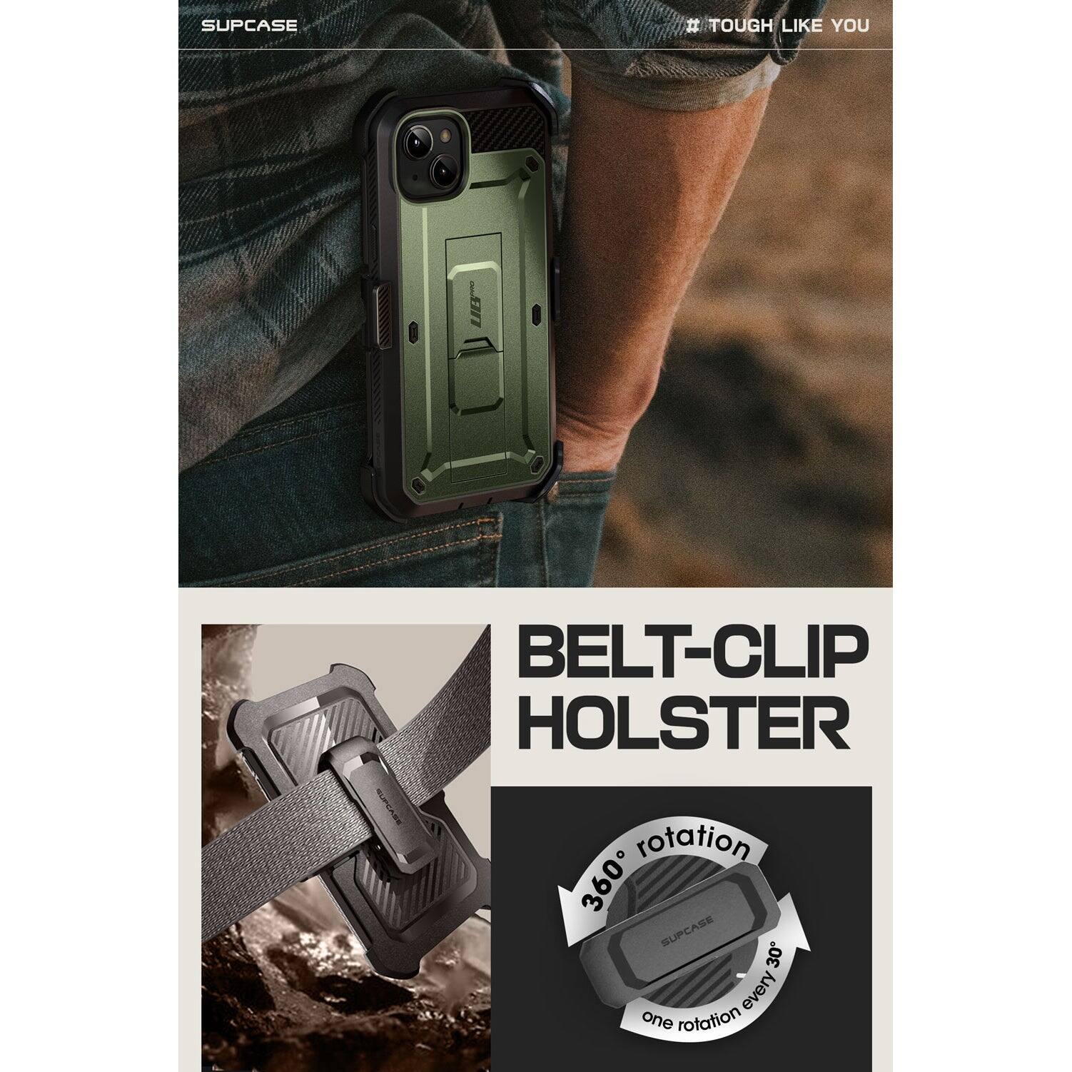 SUPCASE  
# TOUGH LIKE YOU  

BELT-CLIP HOLSTER  

360° rotation  
one rotation every 30°