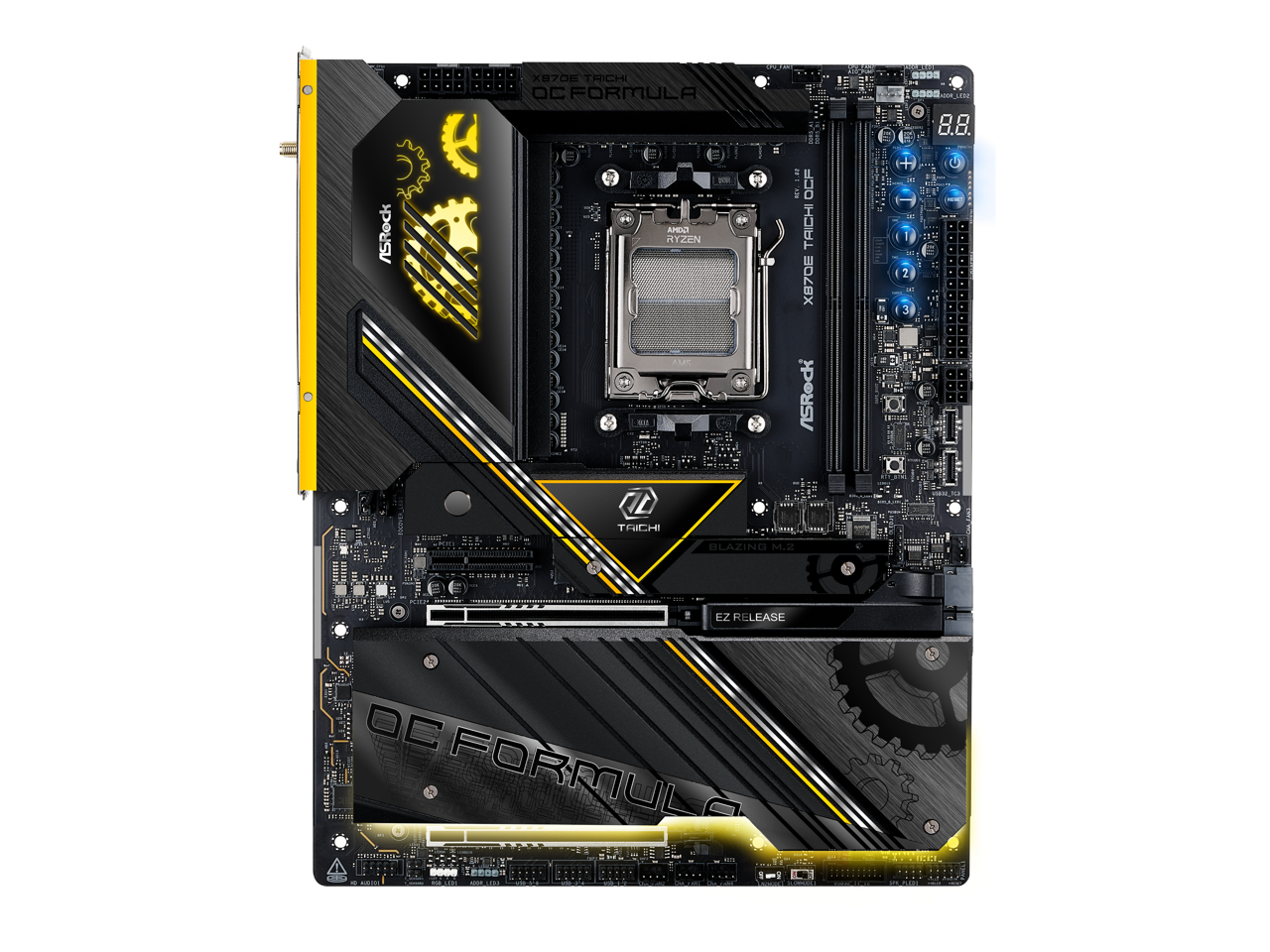 X870 TRICH OC FORMULA ASI 30S S00 ASRock E | C I1 s AM4 RYZEN AuE i i i OCF TAICH X07OE ASRock h + i I 2 3 B O O.0. U 1 IL TRCH BLAZING M.2 Pa..En EZ RELEASE OC FORMULA
