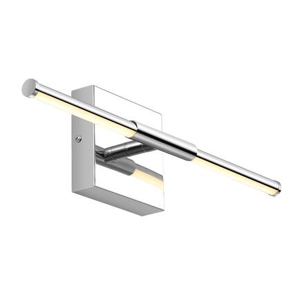 Front. Jonathan Y - McKenna 16.25" Modern Minimalist Dimmable Integrated LED Metal Wall Sconce, Chrome - Chrome.
