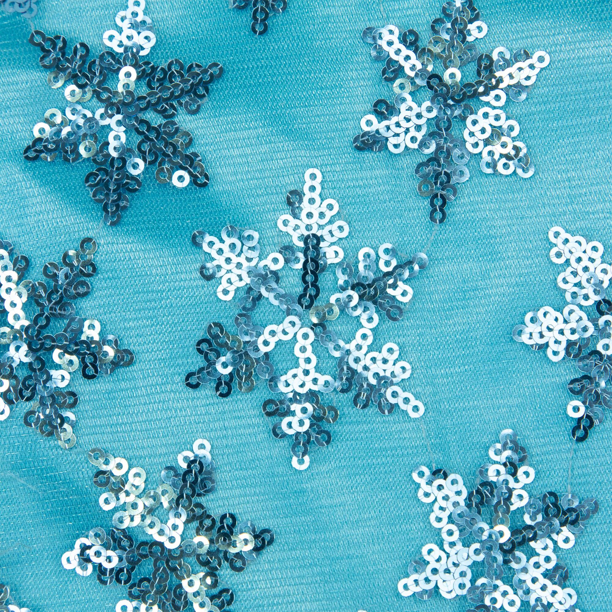 Alt View 6. Northlight - Sequin Snowflake Pattern Mini Christmas Tree Skirt - Blue - 20" - Blue.